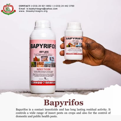 Bapyrifos insecticide bottles